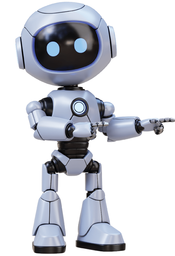 A collection of five adorable. stylized robots showcasing different expressions and actions. perfect for representing artificial intelligence and modern technology