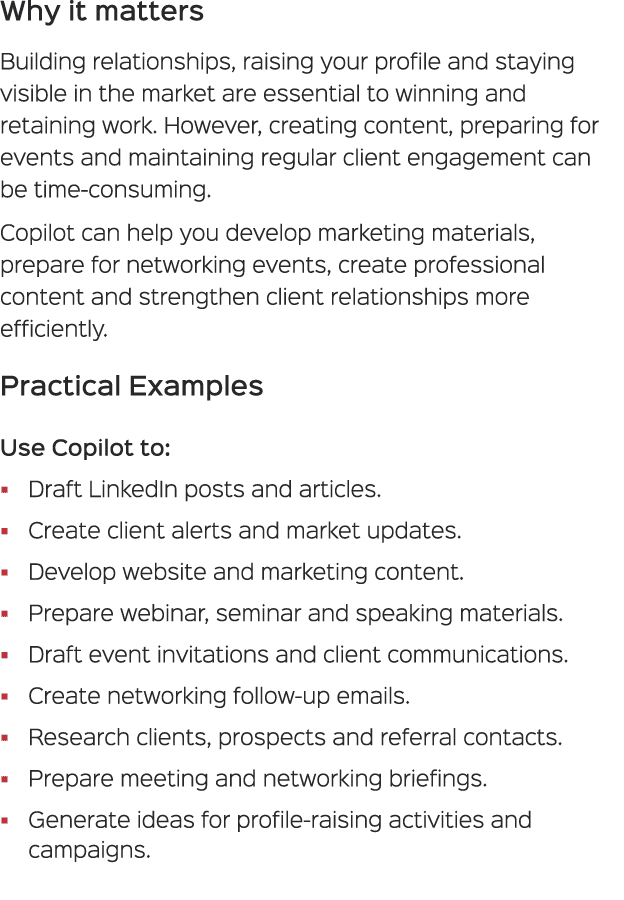Why it matters Building relationships, raising your profile and staying visible in the market are essential to winnin...